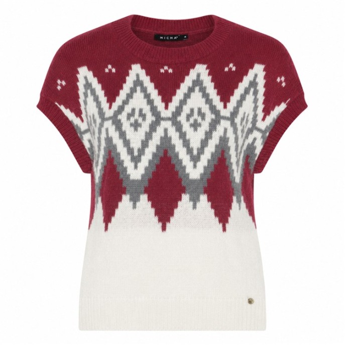 Micha spencer diamantmotief Wine-ecru-grijs Micha spencer diamantmotief Wine-ecru-grijs